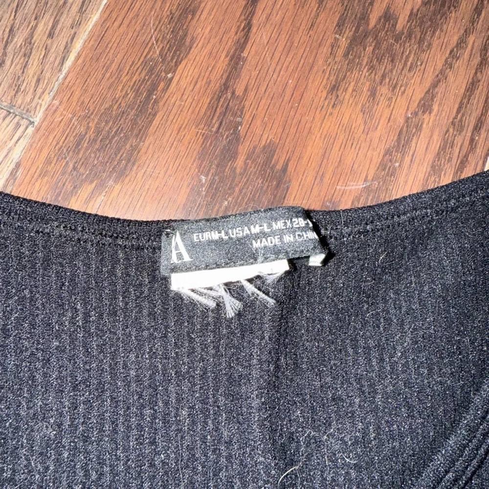 Zara Black Crop Top with Fringe - Picture 2 of 3